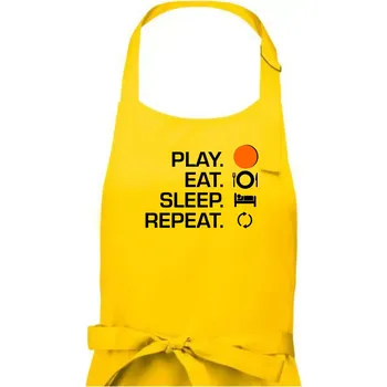 Kuchyňská zástěra Hokejbal - Play eat sleep repeat - Dámská zástěra na vaření - Univerzální velikost ( Žlutá )