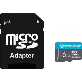 Paměťová karta Paměťová karta Techsuit microSDHC 16GB + adaptér, class 10