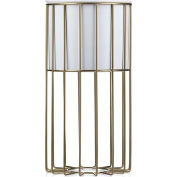 Květináč KOVOVÝ KVĚTINÁČ SE STOJÁNEM GLAM 42X20 CM BÍLÁ/ZLATÁ