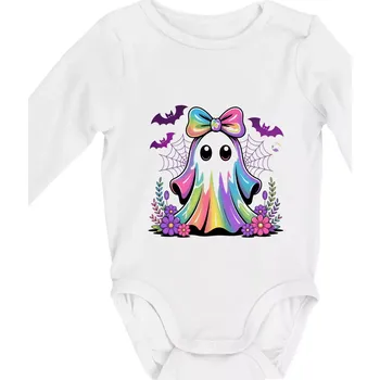 Kojenecký body Halloweenská holčicka - duch - Body kojenecké s dlouhým rukávem - Dlouhý r. do 3 měs ( Bílá )