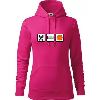 Dámská mikina Eat sleep repat hokejbal v řadě - Mikina dámská Cape s kapucí - S ( Purpurová )