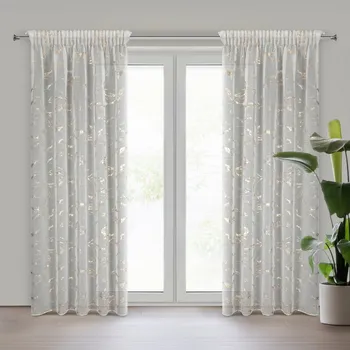 ArtFir Záclona ALINA P | bílá/zlatá 140 x 270 cm