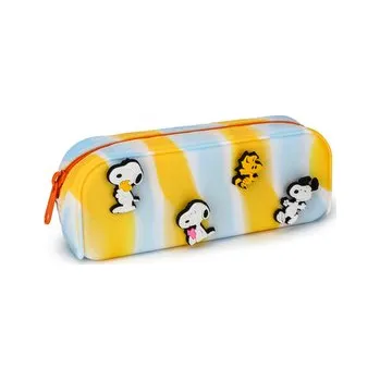 Set školních potřeb Silikonový penál - ozdoba - Peanuts Snoopy & Woodstock