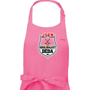 Kuchyňská zástěra Jsem hokejbalový děda - Pánská zástěra na vaření - Univerzální velikost ( Růžová )