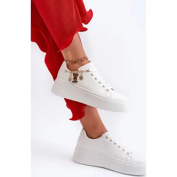 Dámské tenisky Dámské Tenisky na platformě s přívěsky, Bílá Tivissa 40