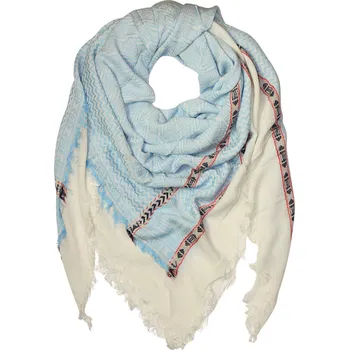 Šátek Bavlněný maxi šátek se vzorem a třásněmi Eli světle modrá