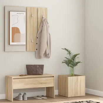 Zahradní lavice Nábytek XL Sada nábytku do předsíně dub sonoma kompozitní dřevo 3082056