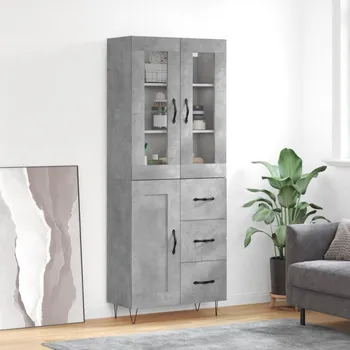 Příborník do zásuvky zahrada-XL Skříň highboard betonově šedá 69,5x34x180 cm kompozitní dřevo 3198693