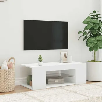 Televizní stolek vidaXL TV skříňka s LED osvětlením 90 x 39 x 30 cm [804244] Barva: Bílá