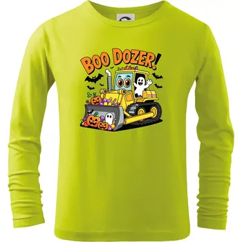Dětská móda Halloweenský boo dozer - Triko dětské Long Sleeve - 134 cm/8 let ( Limetková )
