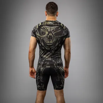 Potápěčské vybavení Pánský rashguard Venum Invader - krátké rukávy - Black/Sand Velikost: XL