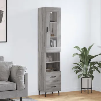 Příborník a kredenc zahrada-XL Skříň highboard šedá sonoma 34,5 x 34 x 180 cm kompozitní dřevo 3199319