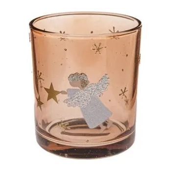 Svícen Skleněný svícen s andělem 10 cm, 6/36 (cs, Dakls)