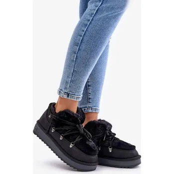 Dívčí sněhule Nízké Sněhule Na Platformě S Kožešinou D.Franklin DFSH370011 Černé 40