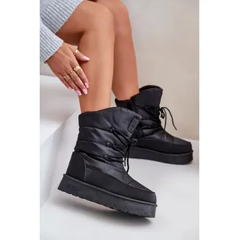 Dívčí obuv Sněhule Na Platformě Na Zip Big Star OO274884 Černé 37