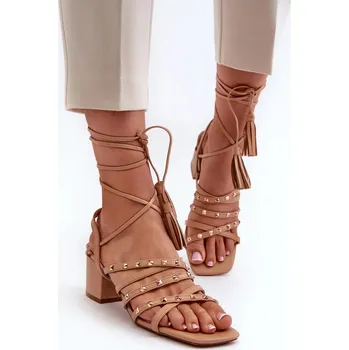 Dámské sandále Šněrovací sandály na nízkém podpatku zdobené cvočky Camel Chrisele 36