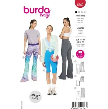 Střih Burda 5762 na dámské legíny a cyklošortky -