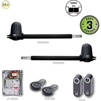 Pohon brány STAR3224KR pro dvojkřídlovou bránu do 3 m / křídlo