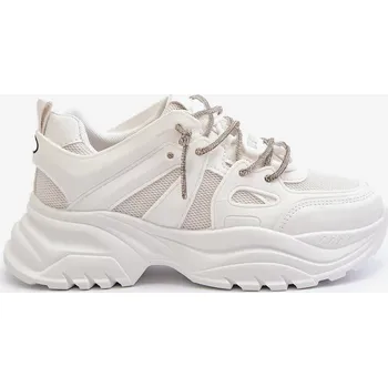 Dámská obuv Dámské tenisky na masivní podrážce s ozdobným šněrováním bílá Relissa 40