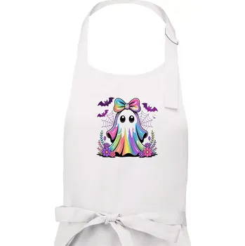 Kuchyňská zástěra Halloweenská holčicka - duch - Pánská zástěra na vaření - Univerzální velikost ( Bílá )