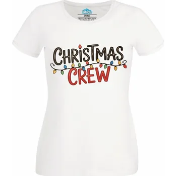 Dámské tričko Dámské tričko Vánoční parta Christmas Crew (Velikost: 4XL, Barva: Bílá)