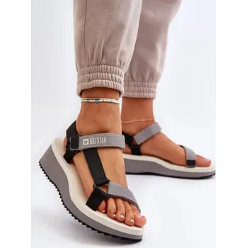 Dámská obuv Dámské sandály na platformě a klínku Big Star šedá Velikost: 37