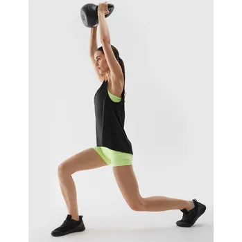 Dámský sportovní top z recyklovaných materiálů 4F - černý Velikost: XS