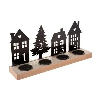 Svícen Kovový adventní svícen, 4/12