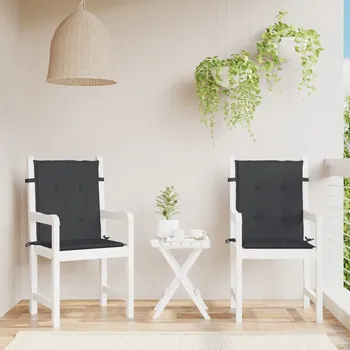 Matrace Nábytek XL Podušky na židli nízké opěradlo 2 ks černé 100x50x3 cm oxford 47560