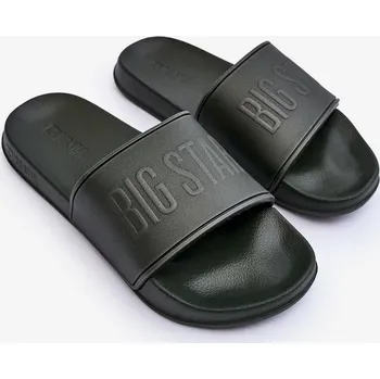 Pánská obuv Lehké pánské pěnové žabky Big Star Tmavě zelená Velikost: 46