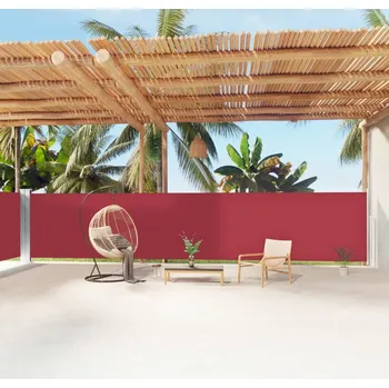 Markýza Zatahovací boční markýza červená 160 x 1 200 cm IM_318071