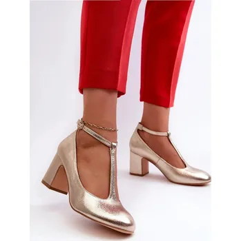 Dámské lodičky Zlaté lodičky z ekokůže Raniyah na vysokém podpatku 38