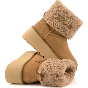 Dámská obuv SNĚHULE KARL LAGERFELD SKYLAR SIGNIA KOLLAR MID BOOT TOFFEE SUEDE