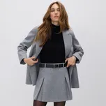 Reserved - Mini sukně s příměsí vlny - světle šedá - 090GG-09M - 090GG-09M-XL