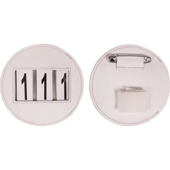 Kulatý kožený obal na čísla QHP Modeste, bílá