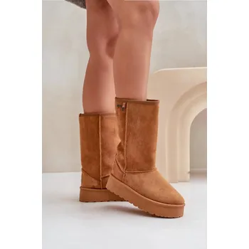 Dívčí sněhule Vysoké Sněhule Na Platformě Big Star OO274893 Camel 36