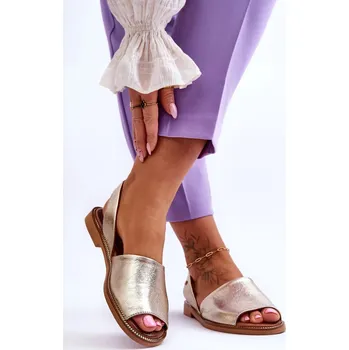 Dámské sandále kožené sandály Zlaté Alivia 38