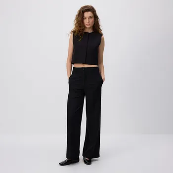 Reserved - Široké kalhoty s pukem - černý - 441FM-99X - 441FM-99X-XXL