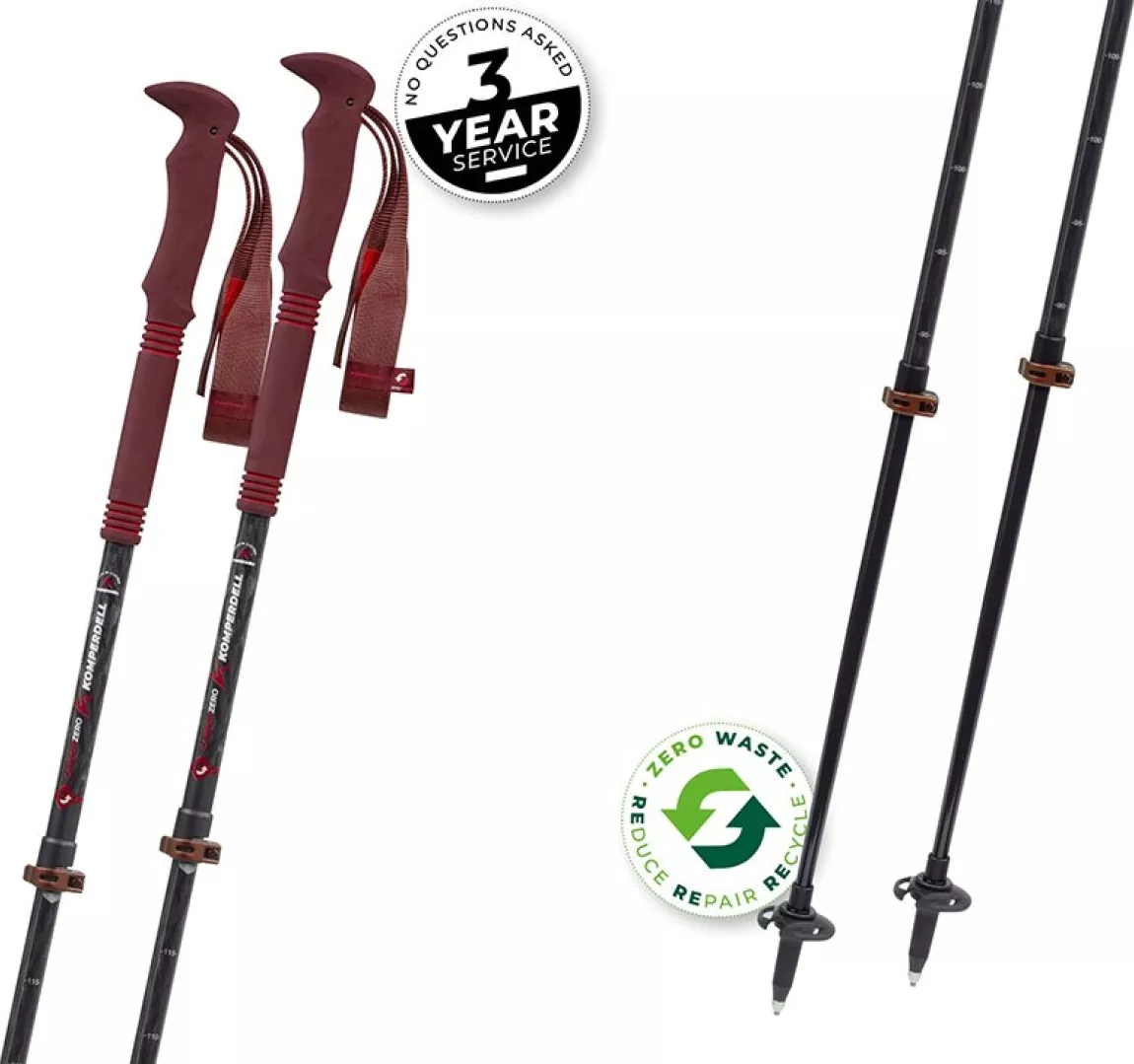 Hůlky Komperdell Carbon PROZERO Compact 90-120 černá/fialová