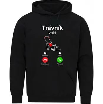 Pánská mikina Pánská mikina Trávník volá Phone Call (Velikost: 5XL, Barva: Černá)