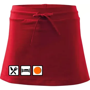 Dámská sukně Eat sleep repat hokejbal v řadě - Sportovní sukně - two in one - L ( Červená )