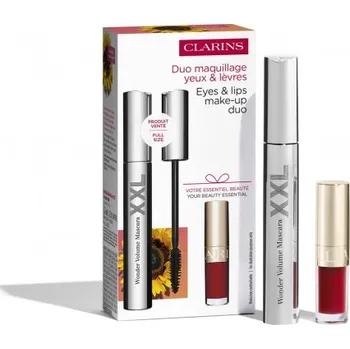 Kosmetická sada Clarins VALUE PACK LOYALTY MAKEUP TOUCH UP set řasenky Wonder Volume XXL a oleje na rty Lip Comfort Oil