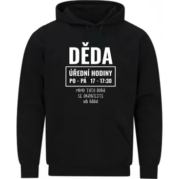 Pánská mikina Pánská mikina Děda Úřední hodiny (Velikost: 5XL, Barva: Černá)