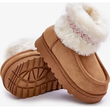 Dívčí sněhule Sněhule Kotníkové Dětské Boty S Kožešinou A Vzorem Camel Melefia 29