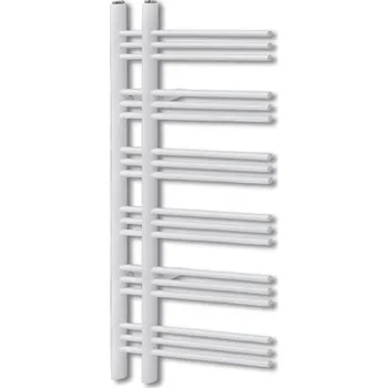 Radiátor vidaXL Žebříkový radiátor na ručníky, tvar E, ústřední topení 600 x 1200 mm [140860]