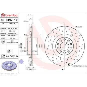 Brzdový kotouč Brzdový kotouč BREMBO 09.C497.1X