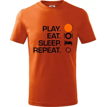 Chlapecké oblečení Hokejbal - Play eat sleep repeat - Tričko dětské bavlněné - 122 cm/6 let ( Oranžová )