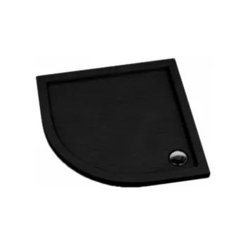 Sprchová vanička Alkotest KNG.B-02-P-80-5/3-BLACKSLATE-90 / AQUAFORM / SLIM / SPRCHOVÁ VANIČKA 80X80X5/3 PŮLKRUHOVÁ, FI90, R550 ČERNÁ BŘIDLICE /