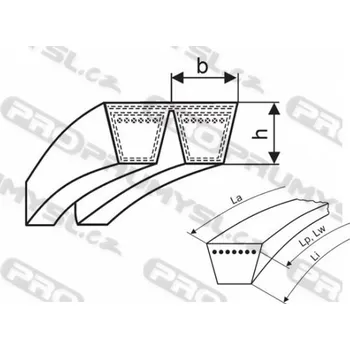 Klínový řemen násobný 3-15J 1803 La Rubena UniBP
