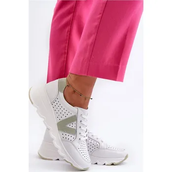 Dámské tenisky Dámské kožené lehké sportovní boty bílé Eleonori 38